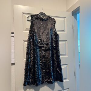 Sparkling Black Sequin Kids Dress